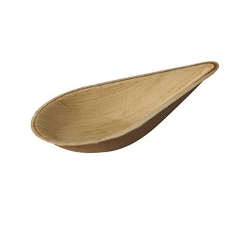 25 finger food spoons made from palm leaves