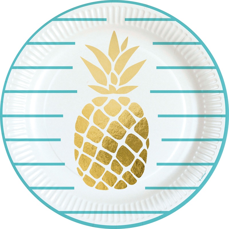 8 paper plates pineapple garden