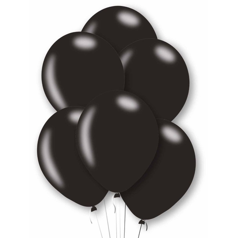 10 black pearlescent latex balloons 27.5cm