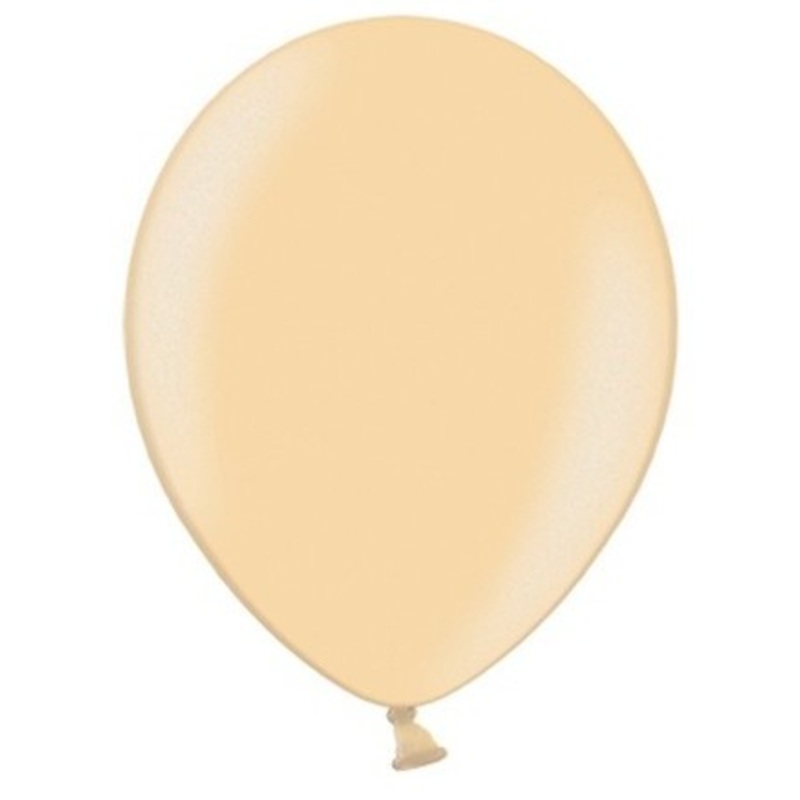 10 party star metallic balloons apricot 23cm
