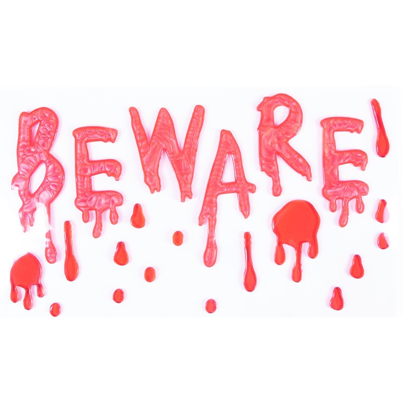 Beware Gel window decoration