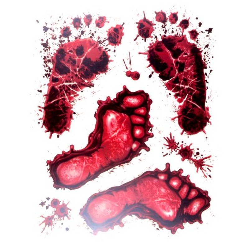 Bloody footprint window decoration sticker