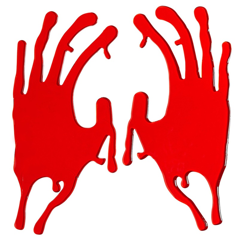 Bloody handprints Halloween stickers