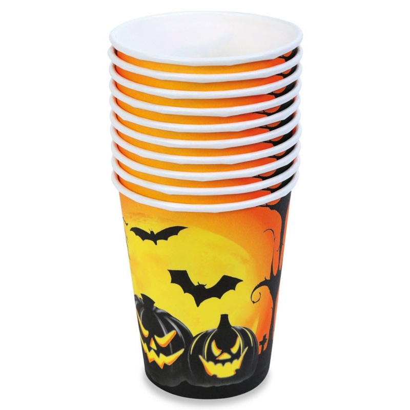 10 Evil Pumpkin Paper Cups