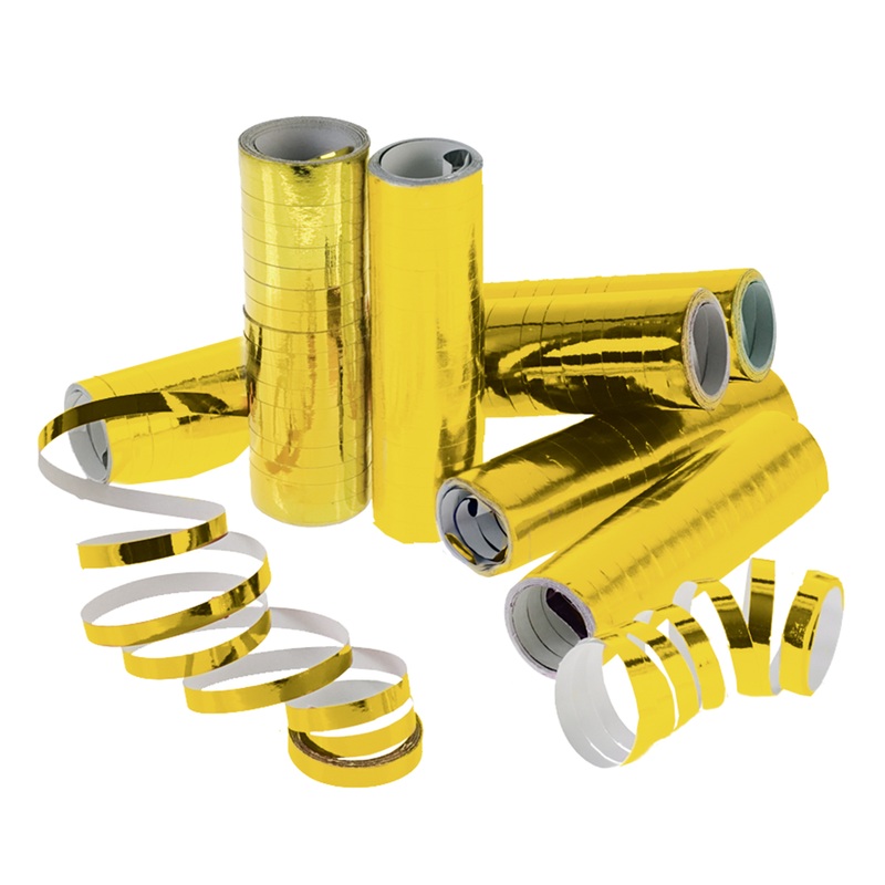 1 roll of golden metallic party streamers