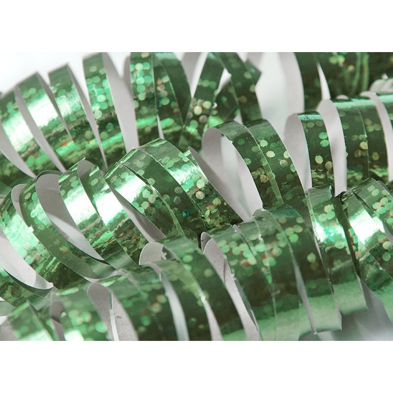 1 roll of streamers metallic green